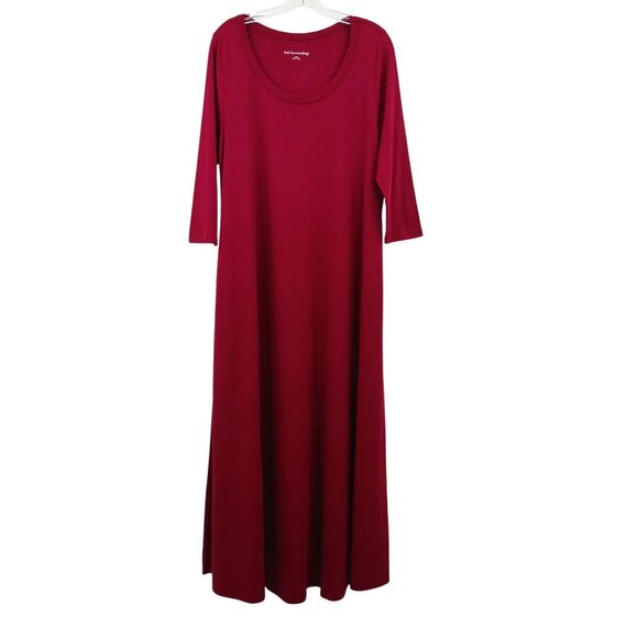 Soft Surroundings SANTIAGO Red Maxi Dress Large Cotton Modal - Picture 1 of 15